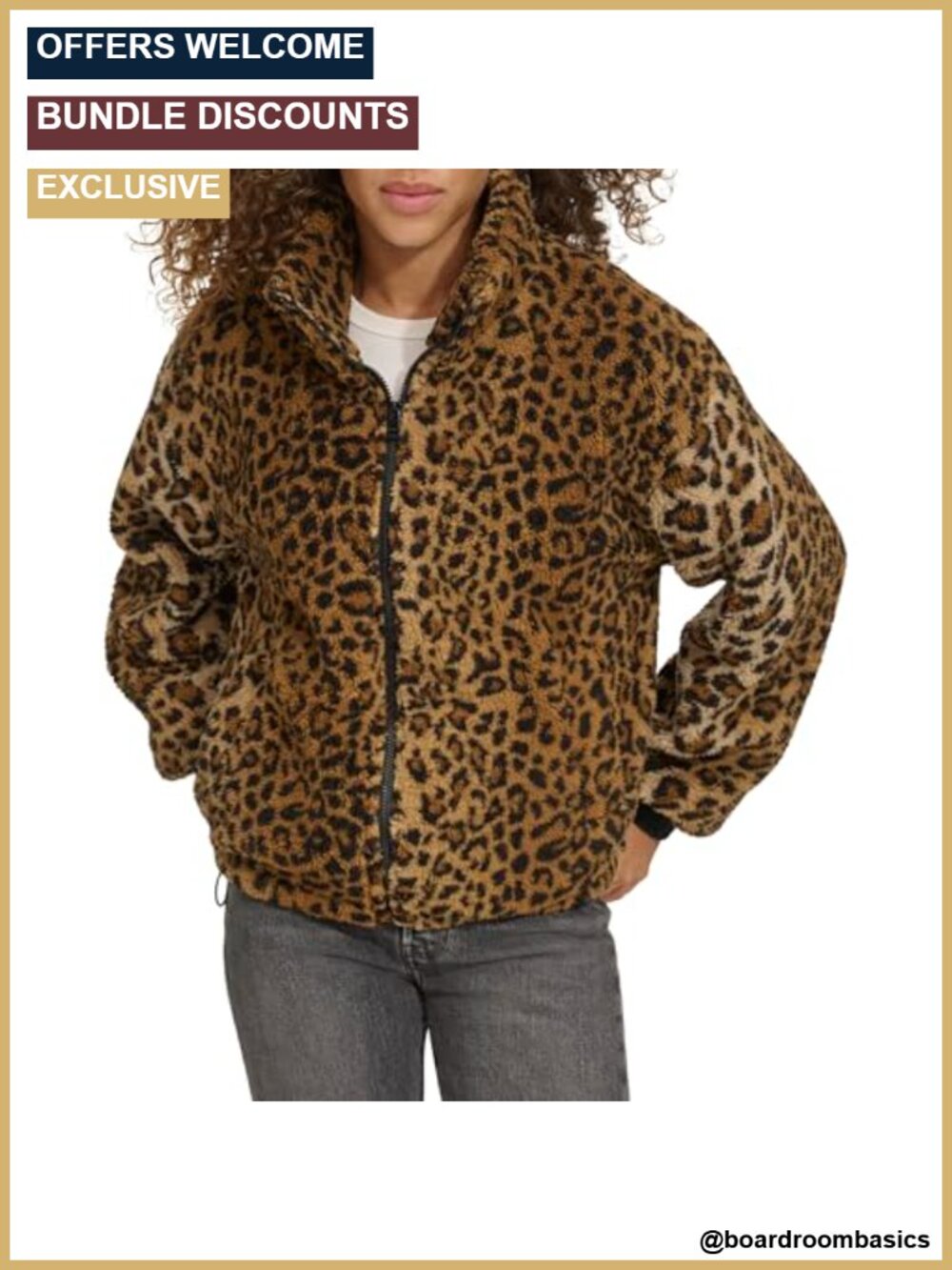 Levi's Zip Up Sherpa Teddy Jacket Women's Plus Size Cozy Fleece